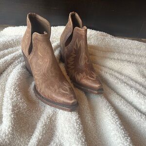 Brown Western Ankle Boots